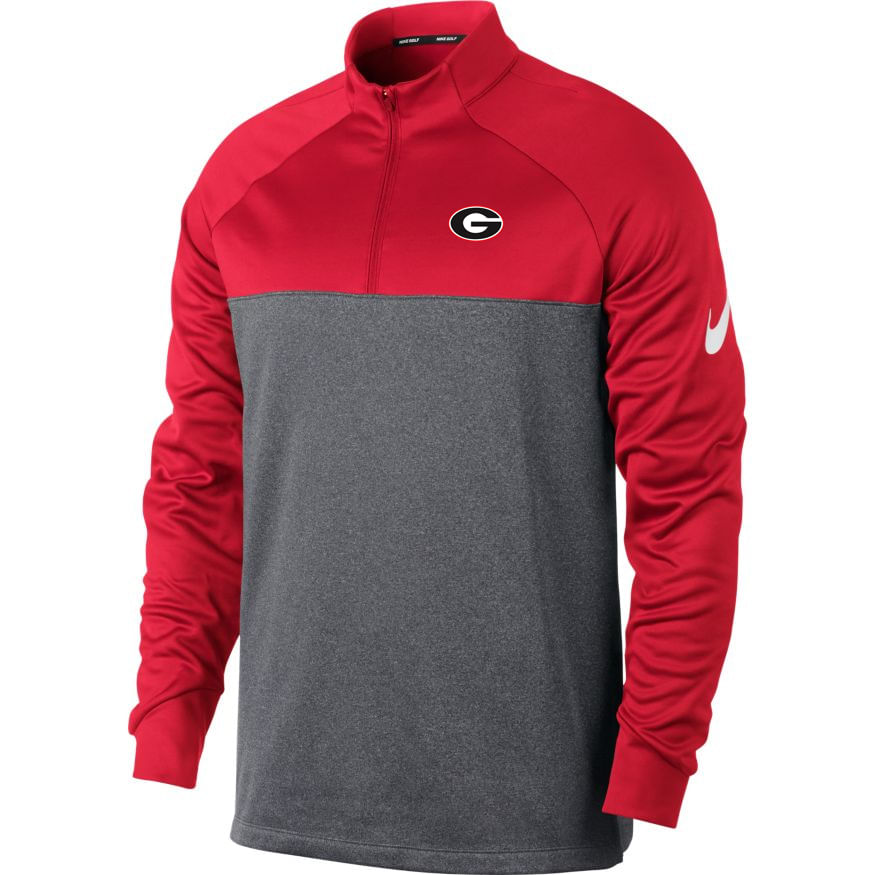 red nike quarter zip