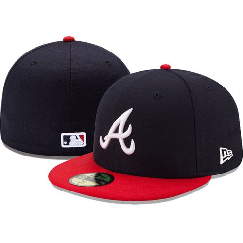 New Era Atlanta Braves Home On-Field 59Fifty Fitted Hat | Navy/Red