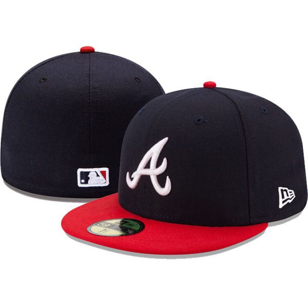New Era Atlanta Braves 59FIFTY Authentic Collection Hat - NAVY/RED - Size: 7 1/8
