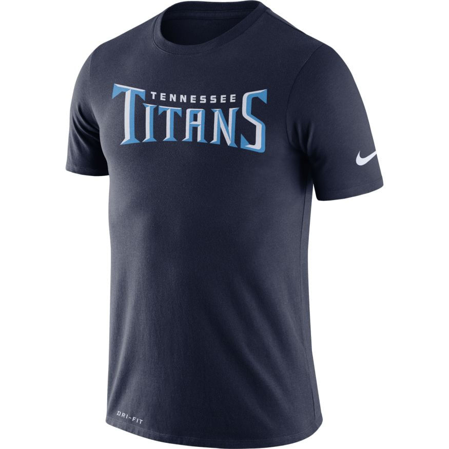 Men S Nike Tennessee Titans Dri Fit Cotton Wordmark Shirt Navy T Shirts Sport Seasons Com Athletic Shoes Apparel And Team Gear Sport Seasons