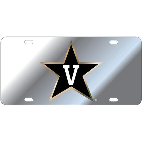 Vanderbilt Commodores Logo Laser Cut License Plate (Silver)