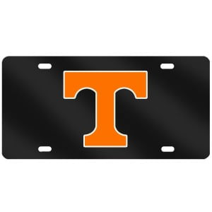 Tennessee Volunteers Power T Reflective License Plate | Black/Orange