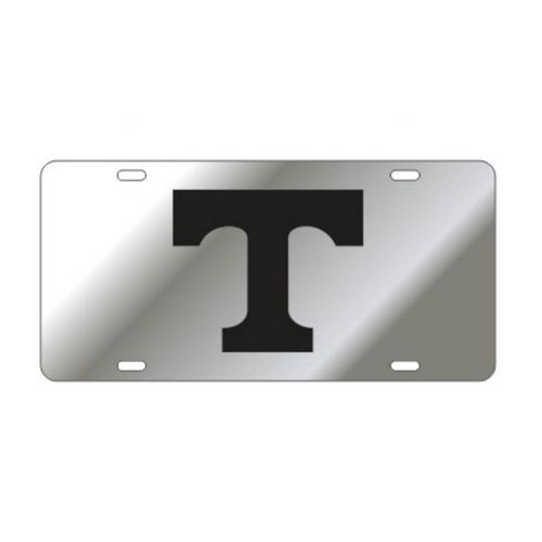 Tennessee Volunteers Power T Laser Cut License Plate (Silver/Black)