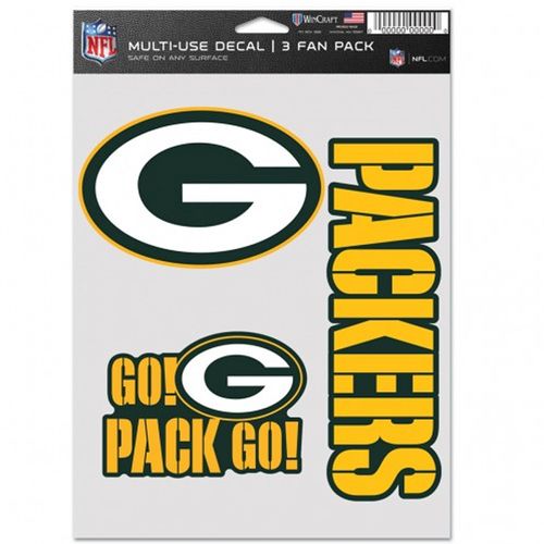 Green Bay Packers 3 Decal Fan Pack