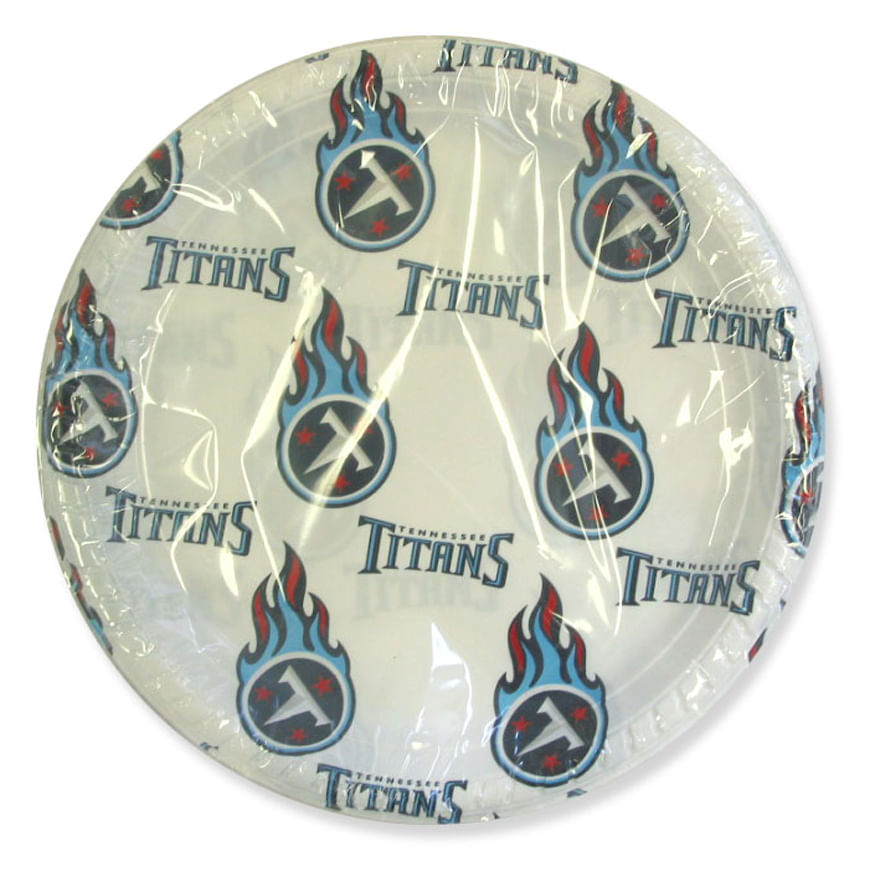 Officially Licensed NFL Tennessee Titans Team Logo Plastic Dinner Plates 12  Pack