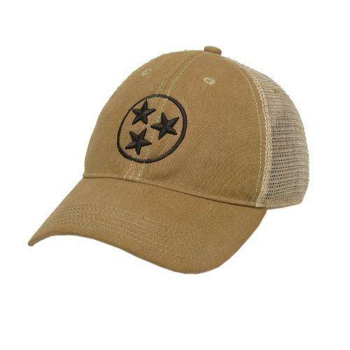 Legacy Tri-Star Off Road Trucker Adjustable Hat (Khaki/Brown)
