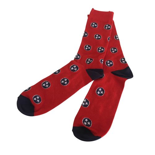 Old Hickory Tri-Star Tennessee State Flag Sock (Red/Navy)