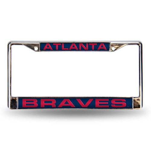 Atlanta Braves Laser Cut Chrome License Plate Frame (Silver)
