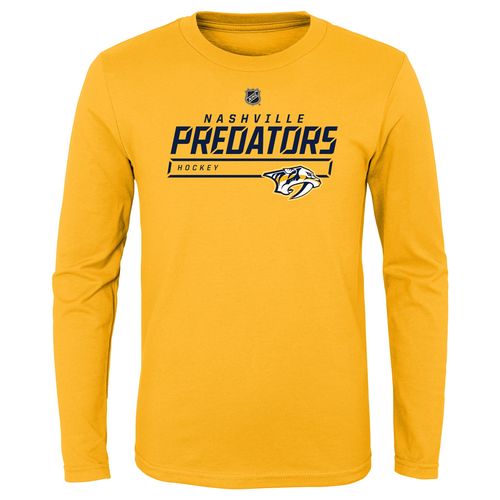 Youth Nashville Predators On Ice Primary Long Sleeve Shirt (Gold)