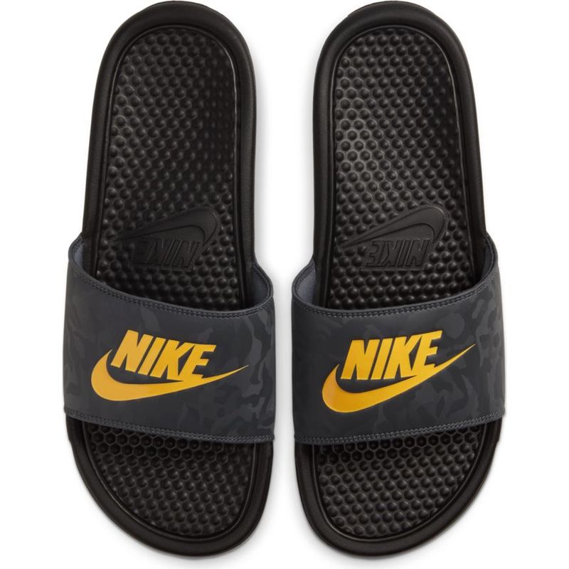 orange just do it nike slides