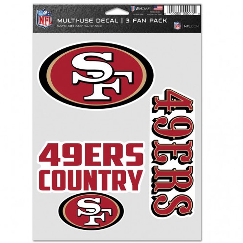 WinCraft San Francisco 49ers Decal Multi Use Fan 3 Pack