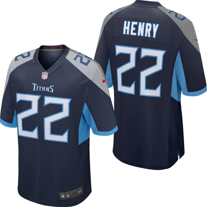 Mens American Football Fan Jersey Titans 22# Henry Game Jerseys Breathable Outdoor Casual Clothing,Darkblue,L 