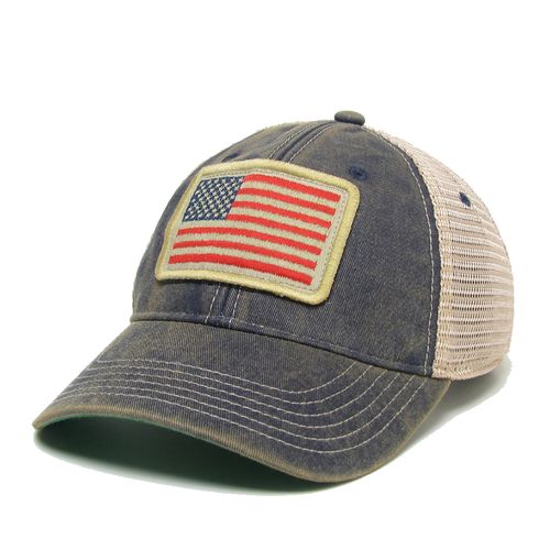 Legacy USA Flag Trucker Adjustable Hat (Navy/Mesh)