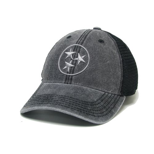 Legacy Tri-Star Off Road Trucker Adjustable Hat (Black/Black Mesh)