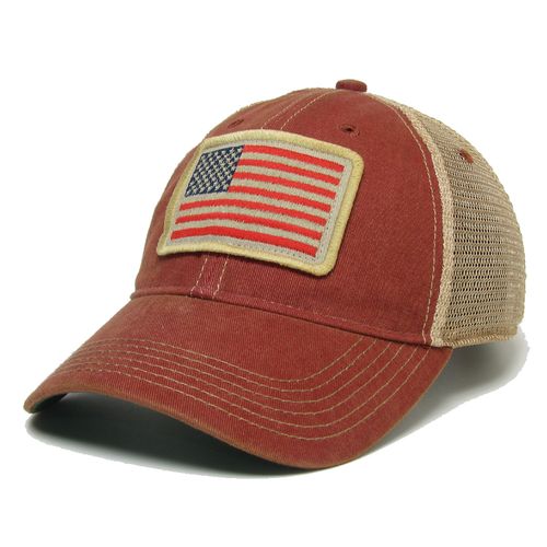 Legacy USA Flag Trucker Adjustable Hat (Red/Mesh)