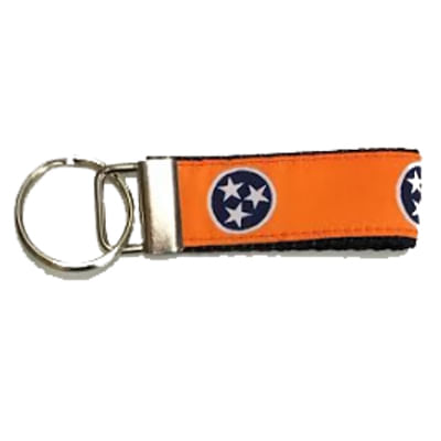Tennessee Tri-Star Logo Nylon Key Chain (Orange)