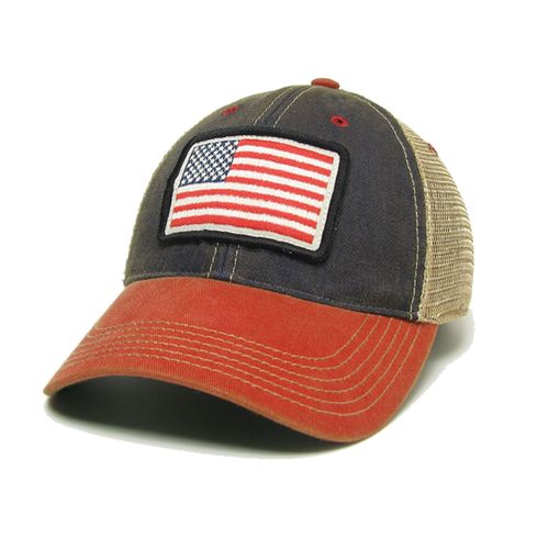Legacy USA Flag Trucker Adjustable Hat (Red/Navy)