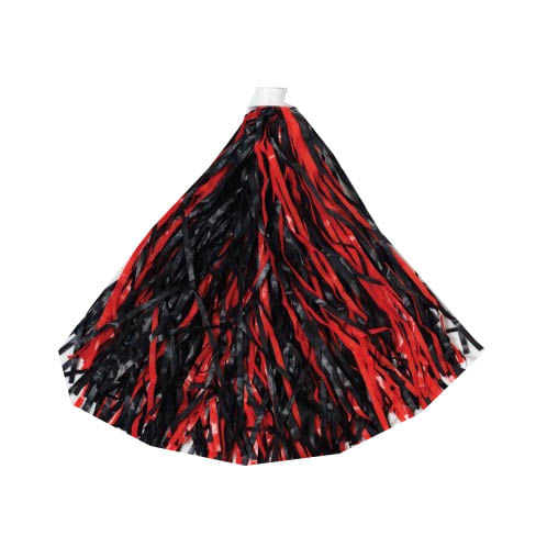 Red & Black Two-Tone Spirit Pom-Poms