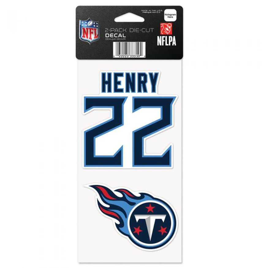 Tennessee Titans Derrick Henry 2 Pack Diecut Decals 4x8 8260