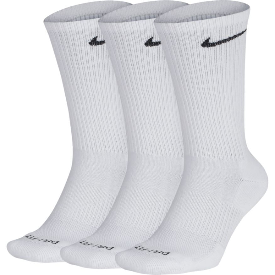 Nike 3 Pack Dri-FIT Crew Cut Cushioned Socks (White) | Socks - sport-seasons.com - Athletic 