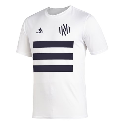 Men's Adidas Nashville Soccer Club 3-Stripe T-Shirt (White)