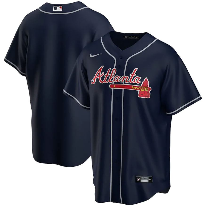 Braves Nike Alternate Replica Team Jersey - Navy 