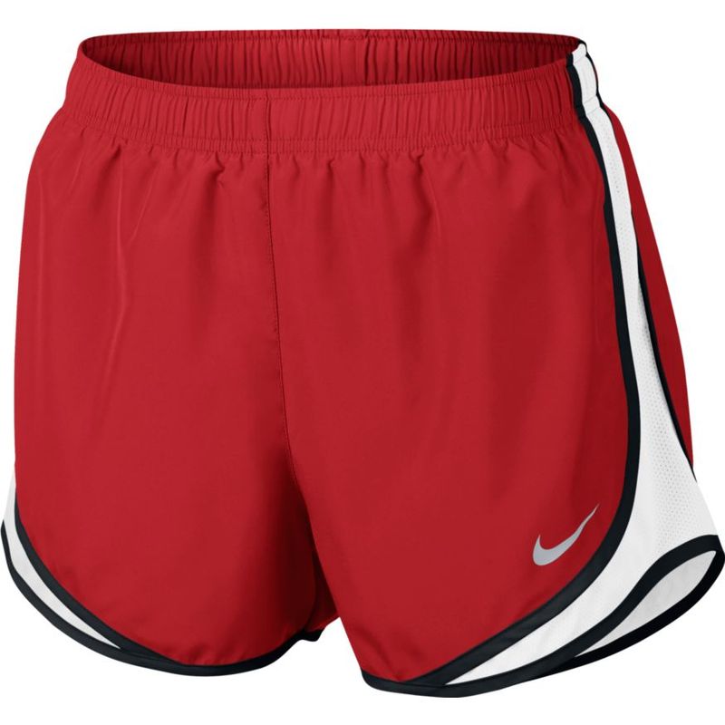 red nike tempo running shorts