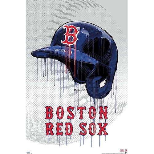 Boston Red Sox Helmet Drip Poster