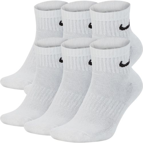 Nike 6 Pack Everyday Plus Cushioned Ankle Training Socks (White)