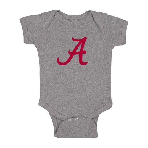 Newborn Alabama Crimson Tide Logo Creeper Onesie (Grey)