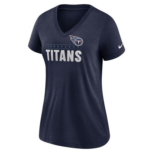 Women's Nike Tennessee Titans Tri-Blend V-Neck T-Shirt (Navy)