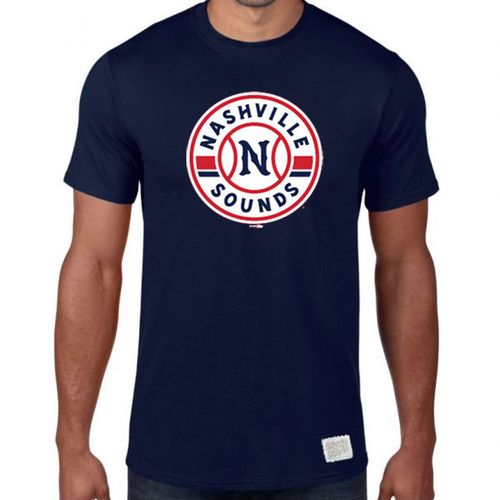Men's Retro Brand Nashville Sounds Circle Logo Slub T-Shirt (Navy)