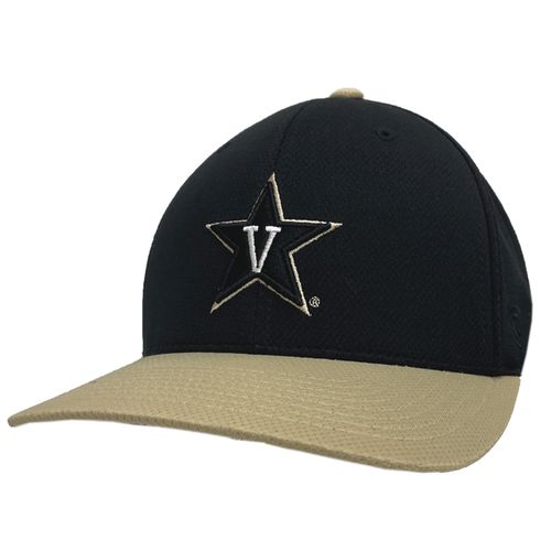 Vanderbilt Commodores Reflex V-Star Logo Fitted Hat (Black/Khaki)