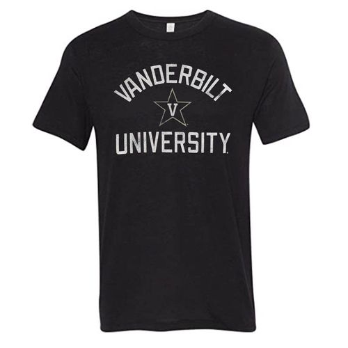 Men's Alternative Vanderbilt Commodores Arch Logo University T-Shirt (Black)