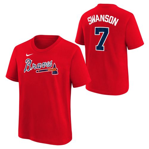Youth Atlanta Braves Dansby Swanson Alternate Name and Number T-Shirt (Red)