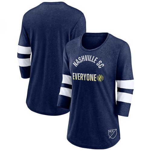 Women's Fanatics Nashville Soccer Club Victory Raglan 3/4 Sleeve Shirt | Navy