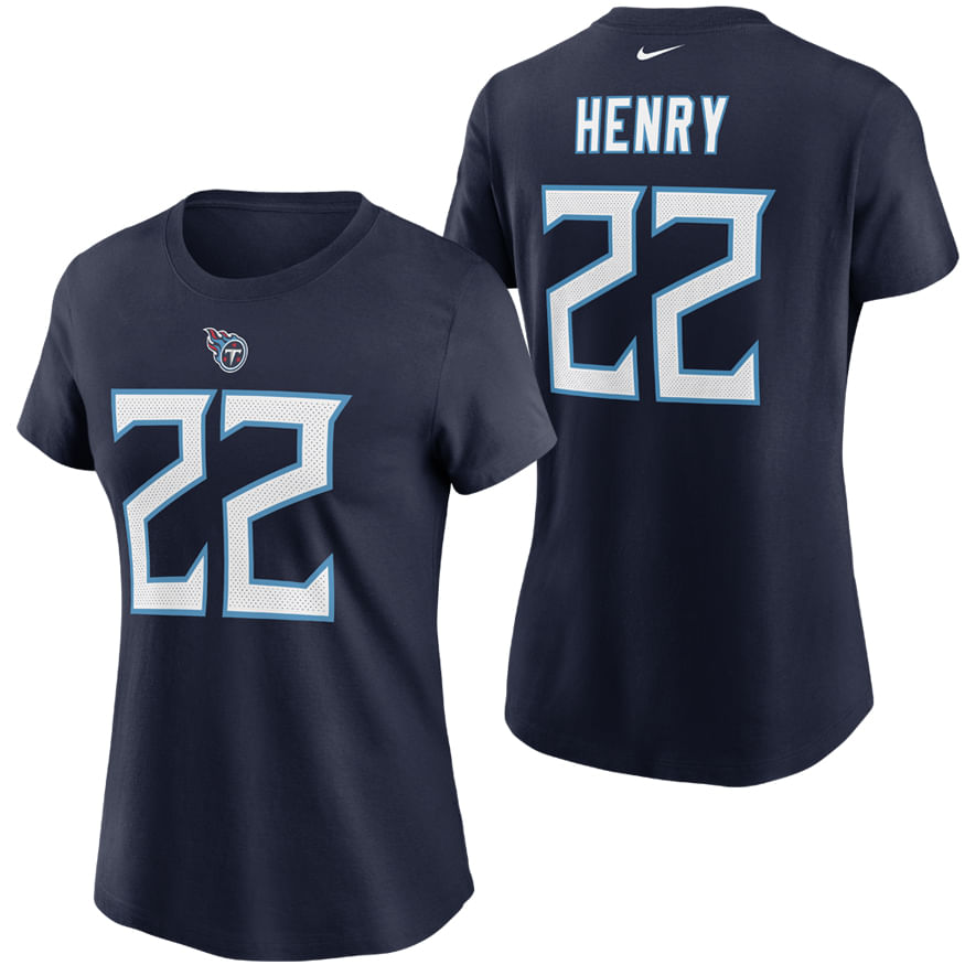 Women's Nike Tennessee Titans Derrick Henry Name and Number T-Shirt | Navy XXL Navy 203148