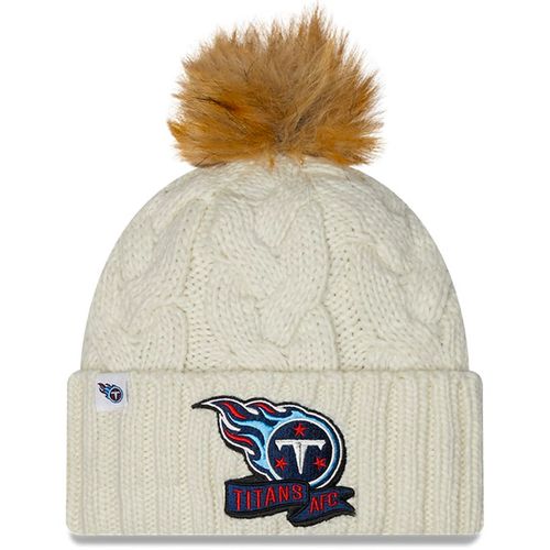 Women's New Era Tennessee Titans 2022 Sideline Cuff Pom Knit Hat | White