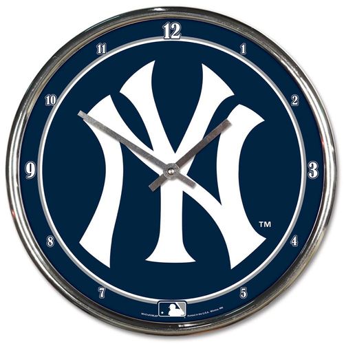 New York Yankees Chrome Clock