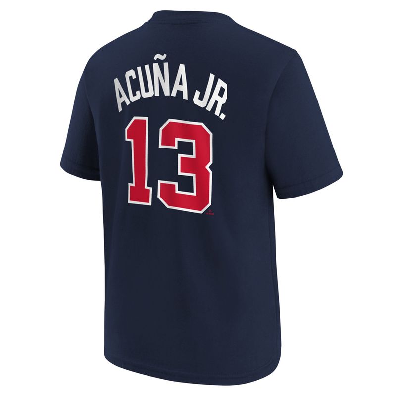 Toddler Atlanta Braves Ronald Acuna Jr. Nike Navy Player Name & Number T- Shirt