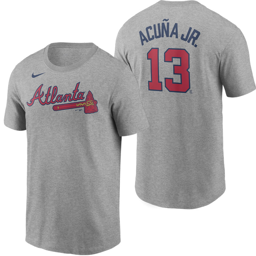 Men's Nike Ronald Acuna Jr. Navy Atlanta Braves Name & Number T-Shirt