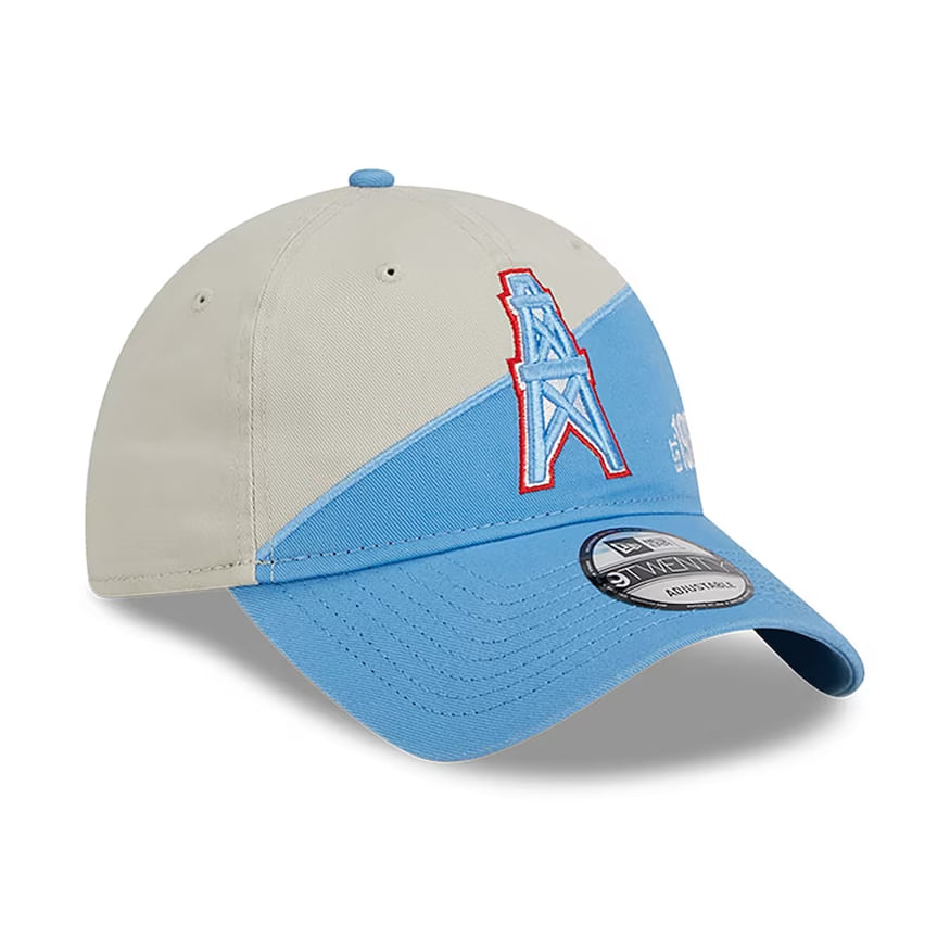 New Era Tennessee Titans Historic Oilers 59FIFTY 2023 Sideline Fitted Hat | Cream/Light Blue 7 5/8 215797